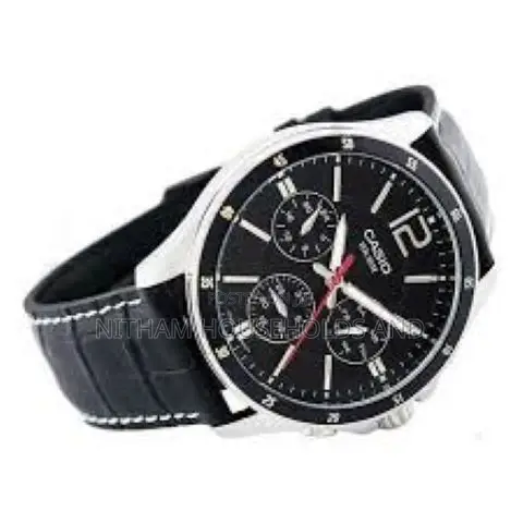 Casio MTP-1374l-1av Black Leather Strap Watch or Men