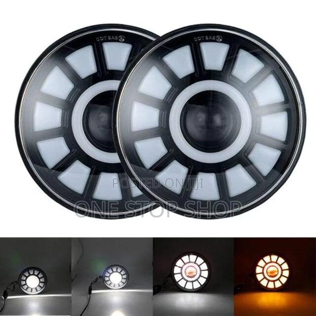 Angel Eyes 7_inch Headlight With Daytime Running Light Ring,Low/High