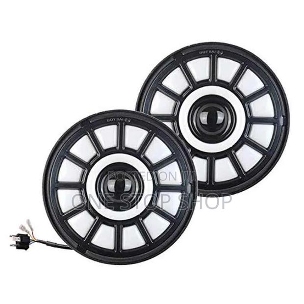 7inch Led Flowered Design Headlight With Central Projector Lights
