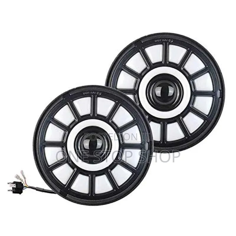 7inch Led Flowered Design Headlight With Central Projector Lights