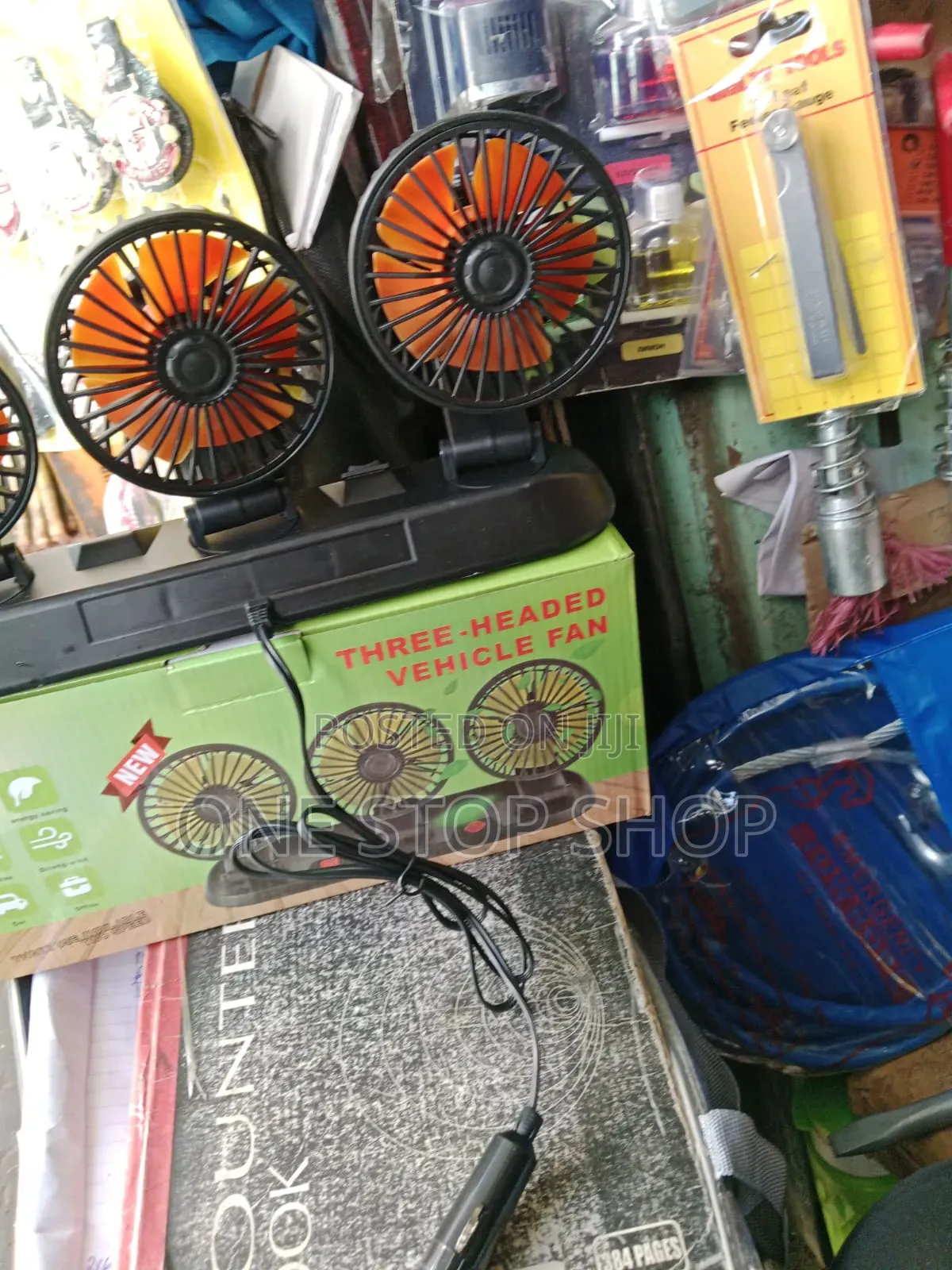 Triple Headed Car Fan Each Fan Can Bturned Side Ways to Angle Airflow