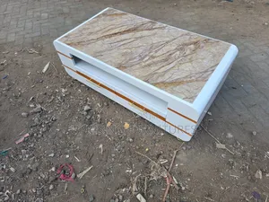 Modern Luxury Coffee Table White Gold Marble Top Brown