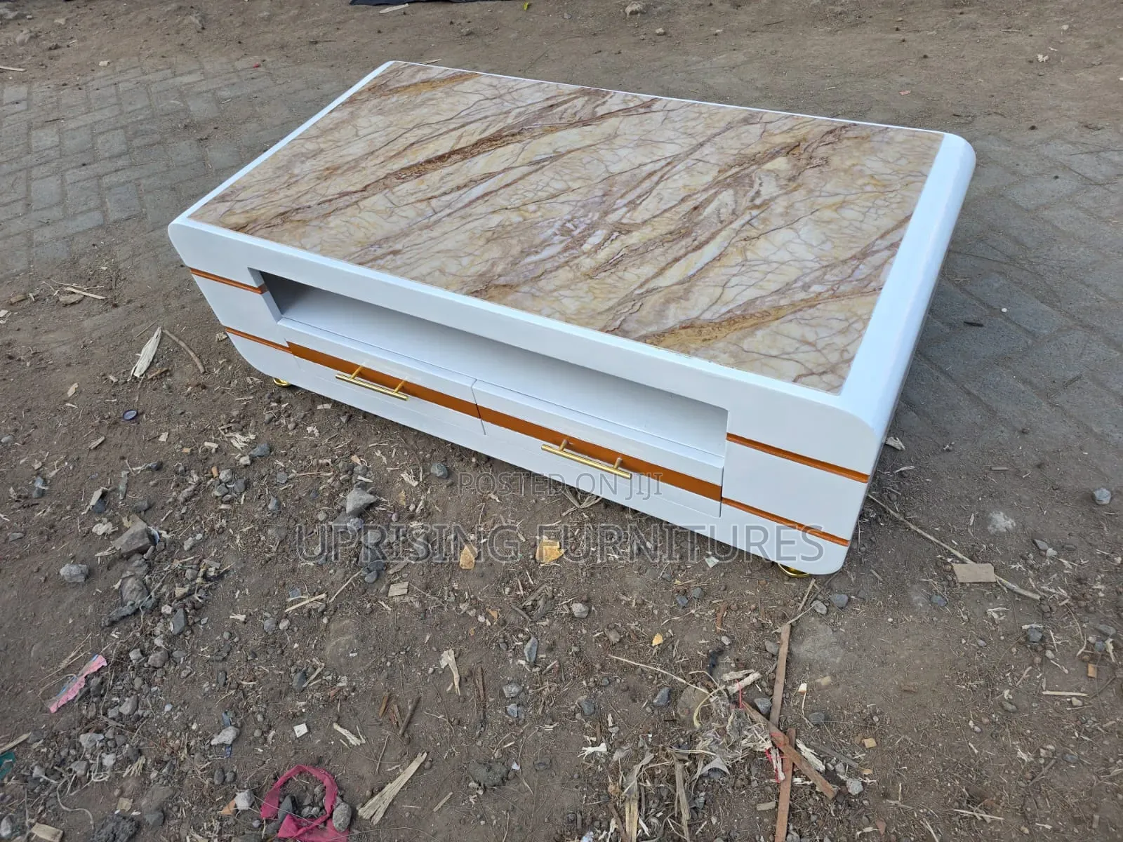 Gold Accent Coffee Table 2by 4 Feet