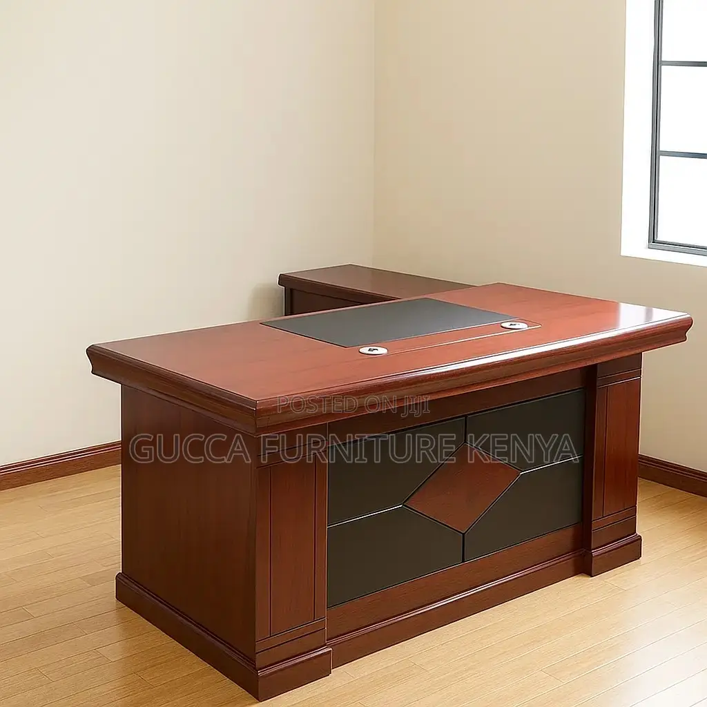 1.6m Mahogany Desk With Extension