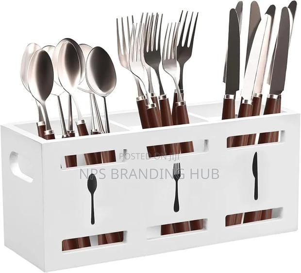 3-compartment Wooden Cutlery Holder (Rt - thumbnail 2
