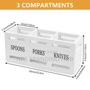 3-compartment Wooden Cutlery Holder (Rt