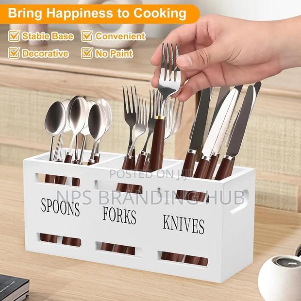 3-compartment Wooden Cutlery Holder (Rt - thumbnail 4