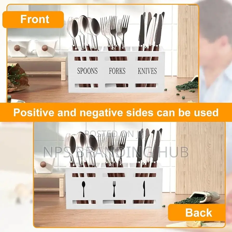 3-compartment Wooden Cutlery Holder (Rt