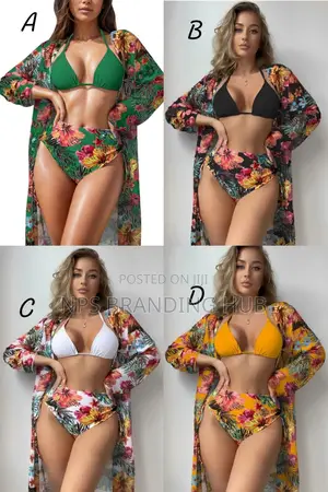 3pcs Floral Women Bikini Swimsuit (Rt