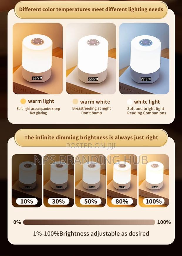 Led Night Lamp With Digital Clock - thumbnail 3