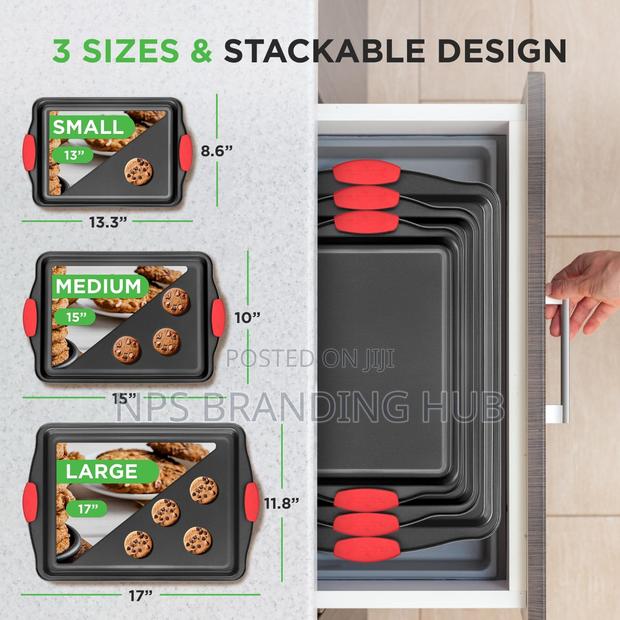 Nutrichef 3pc Non-Stick Baking Pan Set (Rt - thumbnail 6
