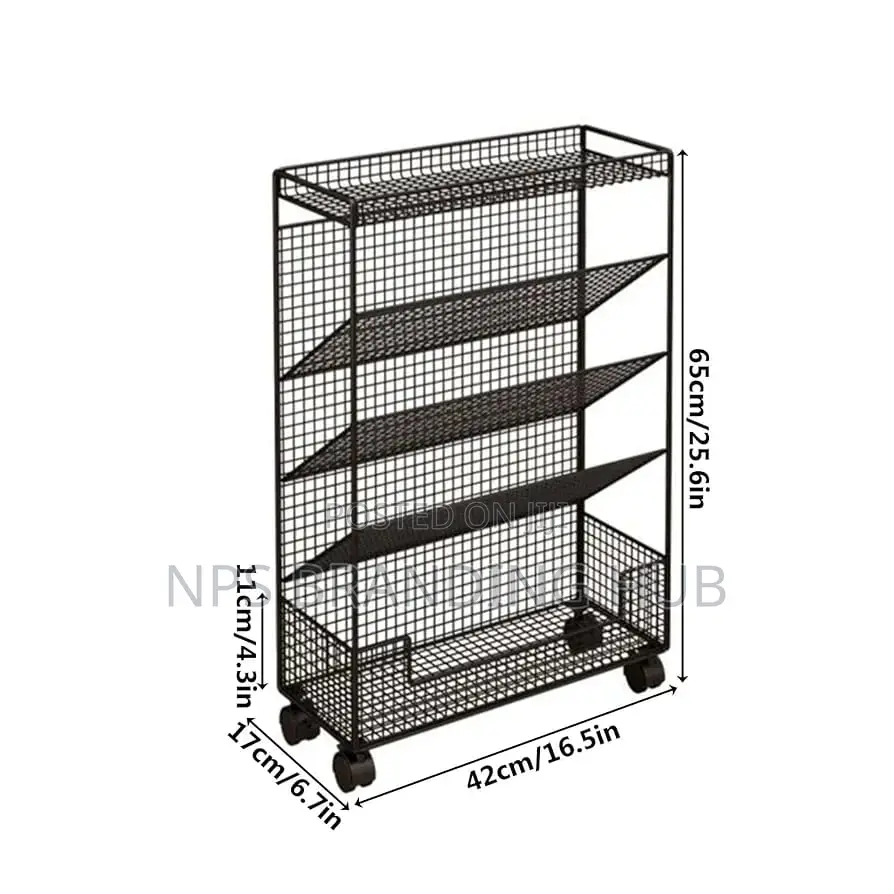 Multipurpose Bookshelf Stand With Wheels (Rt