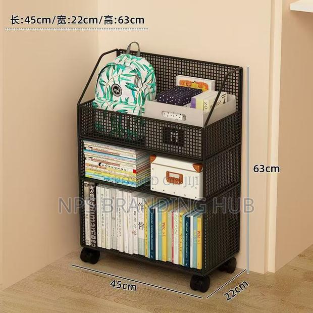 Multipurpose Bookshelf Stand With Wheels (Rt - thumbnail 2