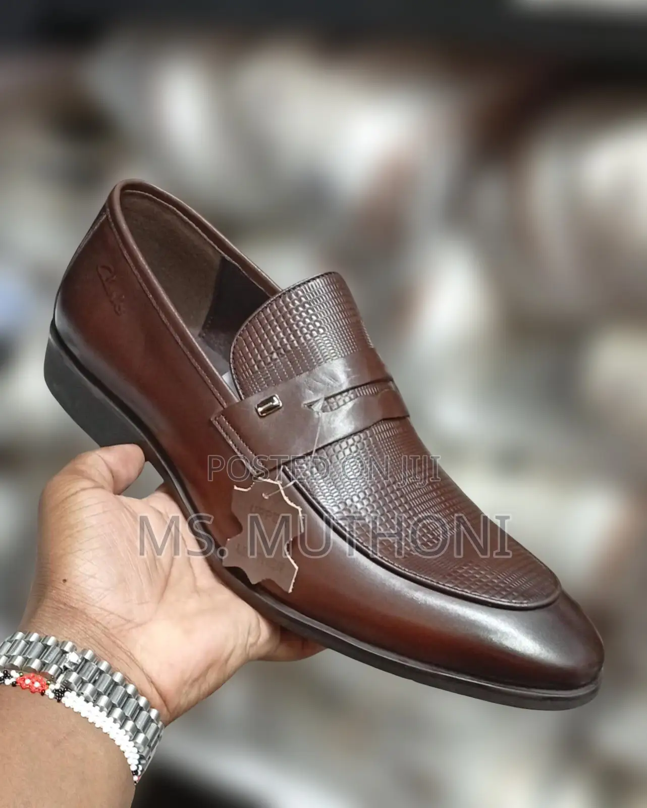 Genuine Leather Brown, Slip-on Clarks Official Shoes 40-45