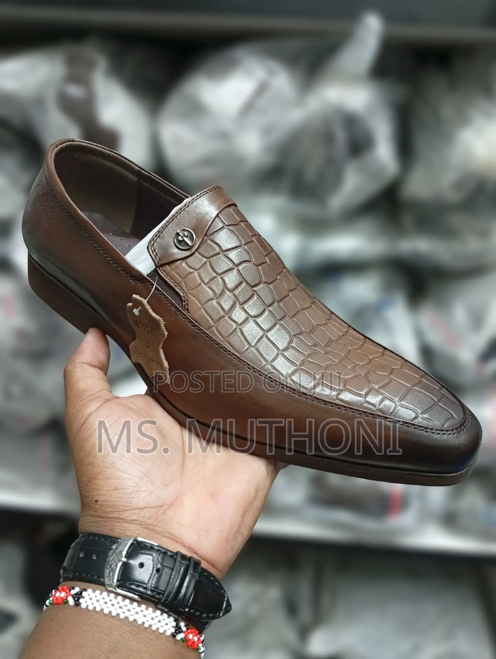 Genuine Leather Brown, Slip-on Clarks Official Shoes 40-45