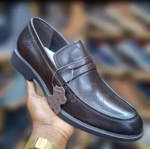 Tan Brown Leather Clarks Penny Loafers Size 40-45