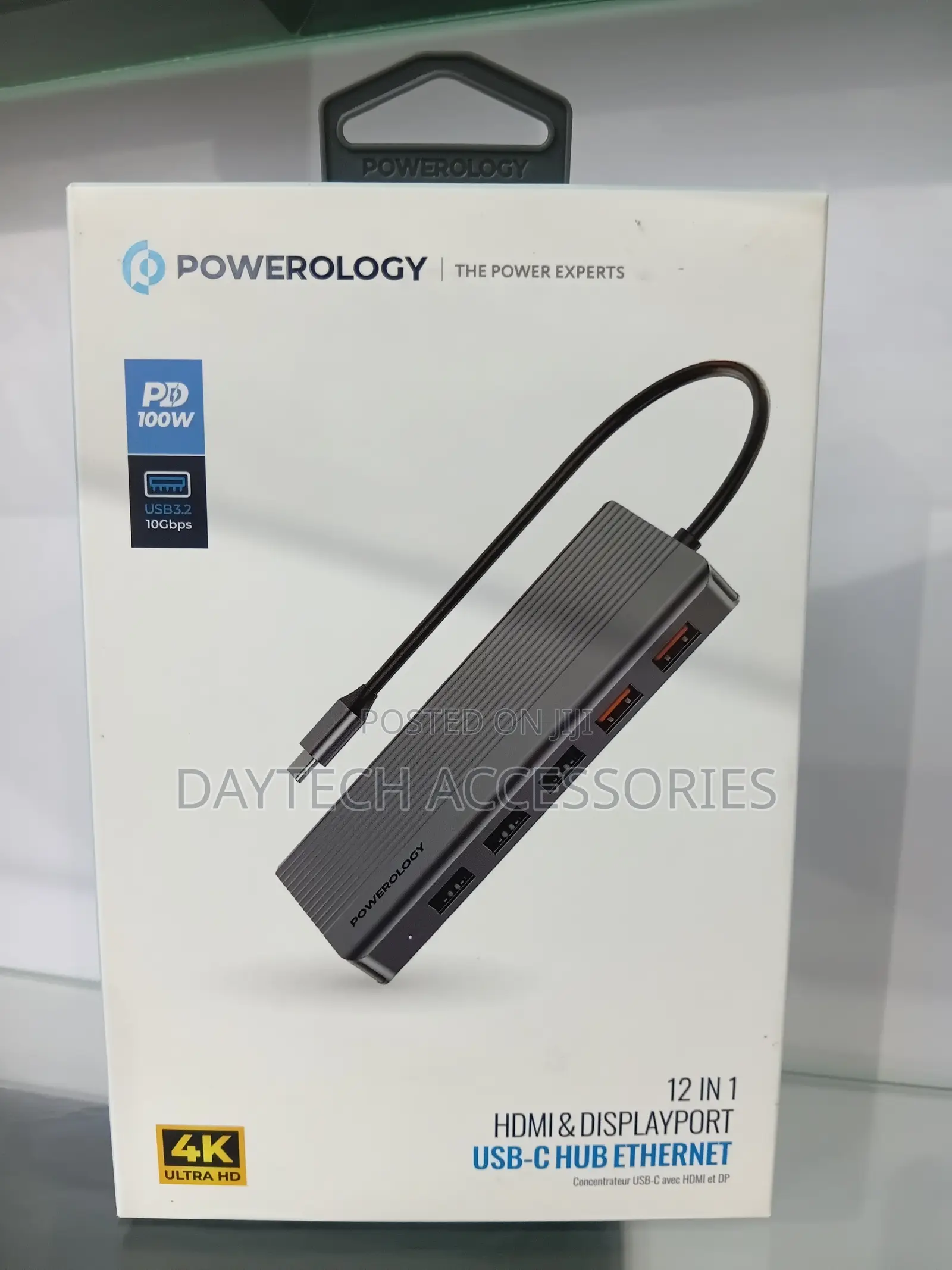 Powerology 12-in-1 Usb-C Hub (P121hbcgy) an Aluminum Docking Station
