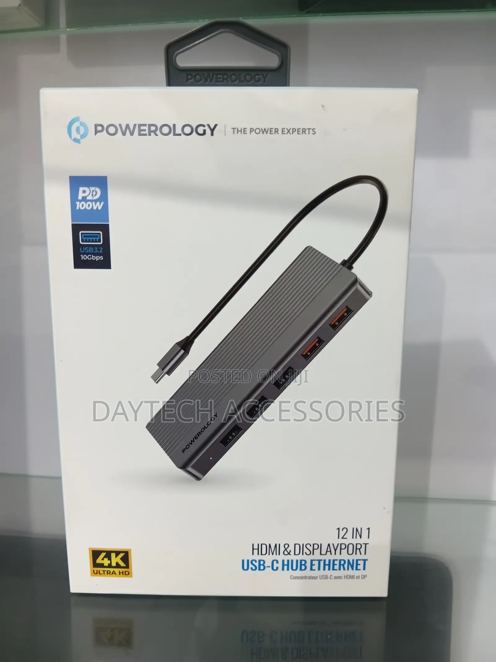 Powerology 12-in-1 Usb-C Hub (P121hbcgy) an Aluminum Docking Station