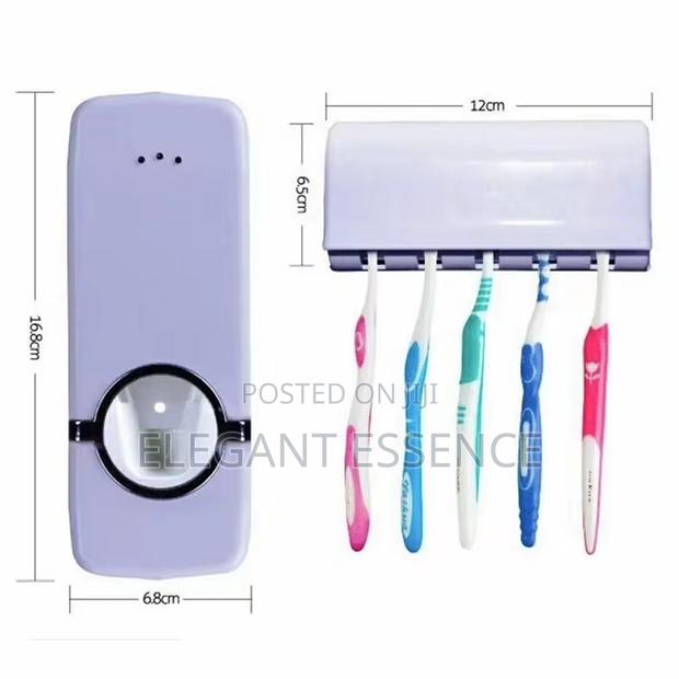 Toothpaste Dispenser Wall-Mounted Toothbrush Holder - thumbnail 2