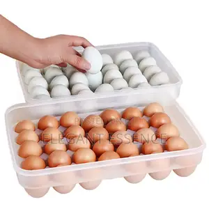 34pc Egg Tray Storage Container With Lid Refrigerator Organizer
