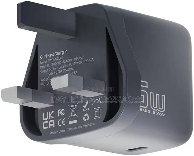 Powerology Voltflow Gan Wall Charger Pd 45w - Black - thumbnail 3