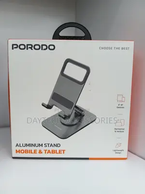 Porodo Aluminum Mobile Tablet Stand in Gray.