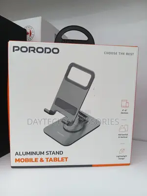 Porodo Aluminum Mobile Tablet Stand for 4-8'' Inch Devices.