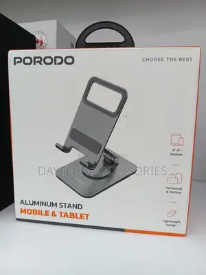 Porodo Aluminum Mobile Tablet Stand for 4-8'' Inch Devices.