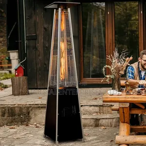 Pyramid Shape Portable Outdoor Patio Heater - 7.5 Feet Tall in Bronze