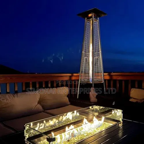 Stainless Pyramid Shape Portable Outdoor Patio Heater - 2.2m Tall