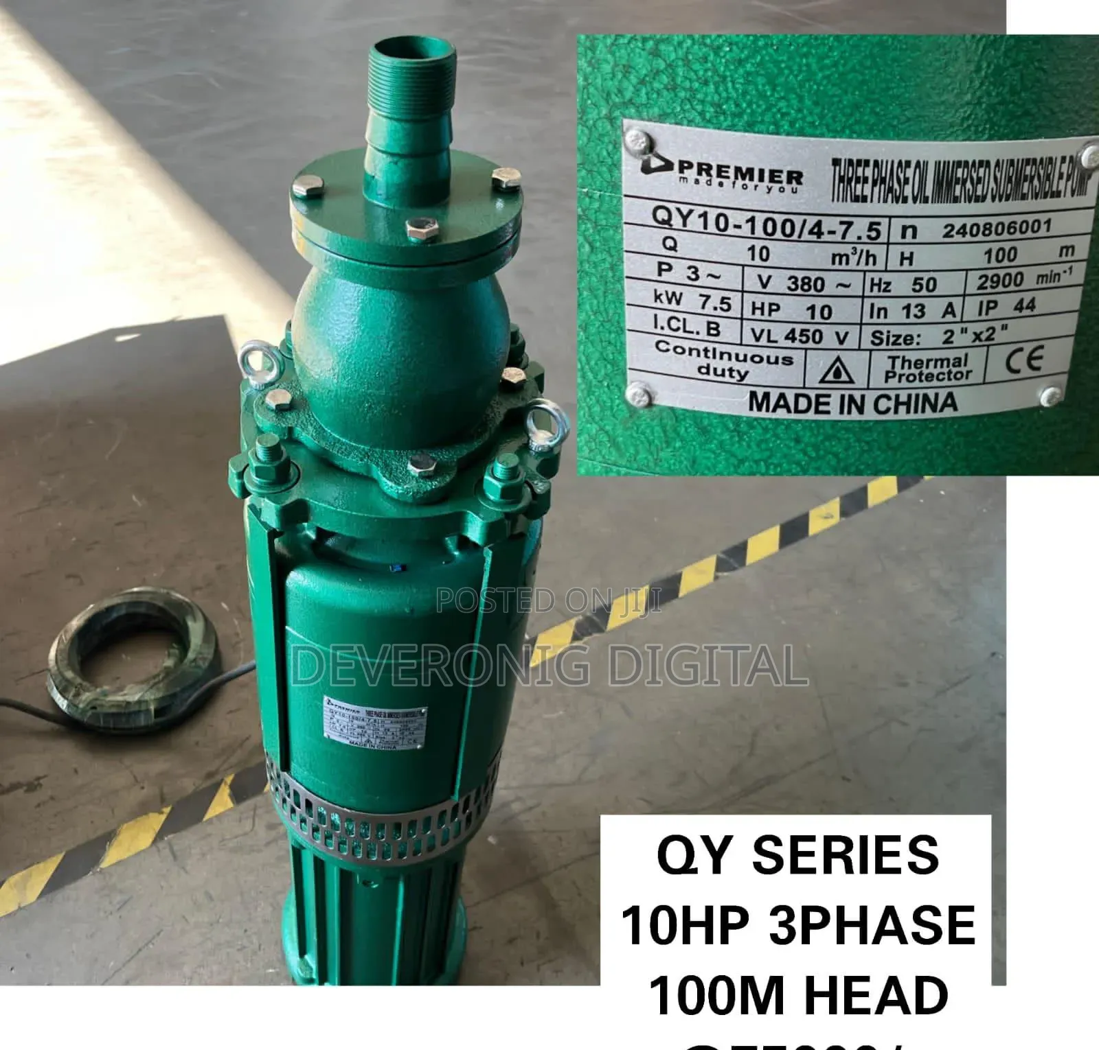 3phase Oil Impressed Submersible Water Pump 10hp 100m Head