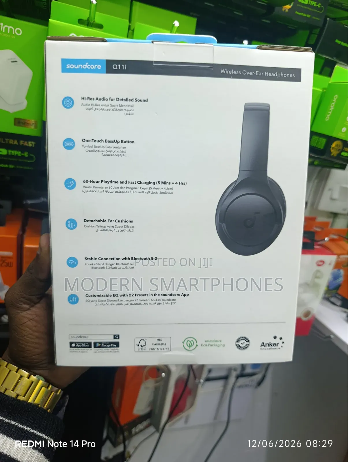 Soundcore Q11i
Wireless Over Ear Headphones 60hr Playtime
