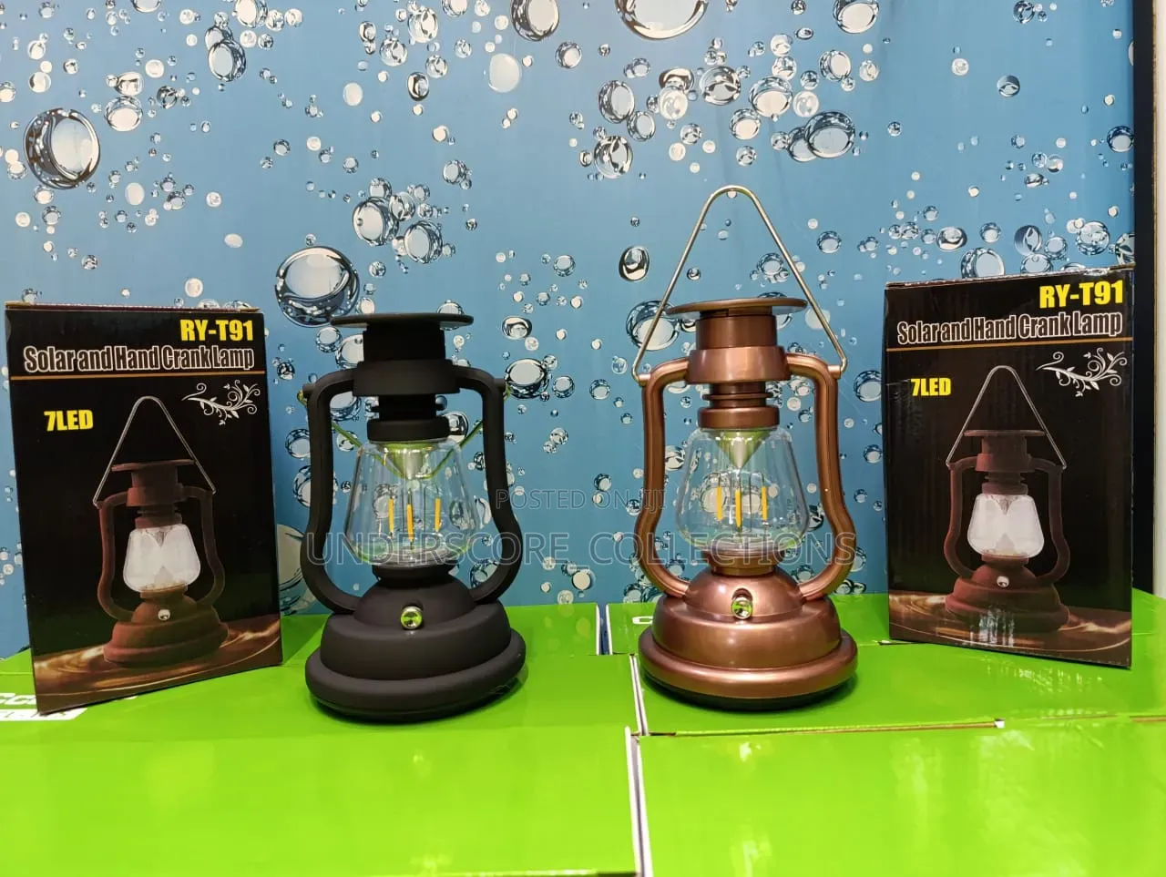 *Solar and Hand Crank Vintage Lamp