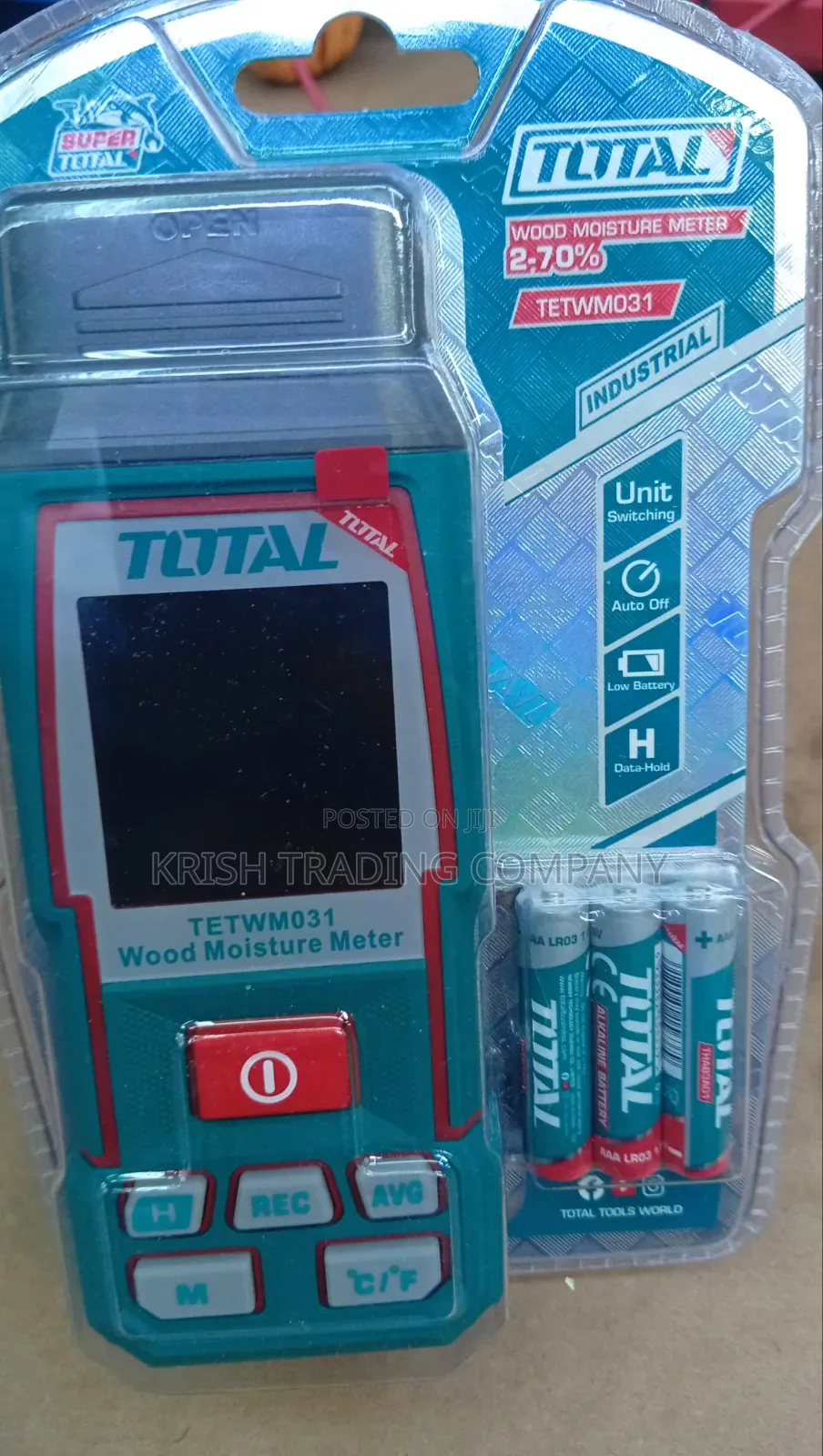 Total Wood Moisture Meter 2–70% Digital Tester