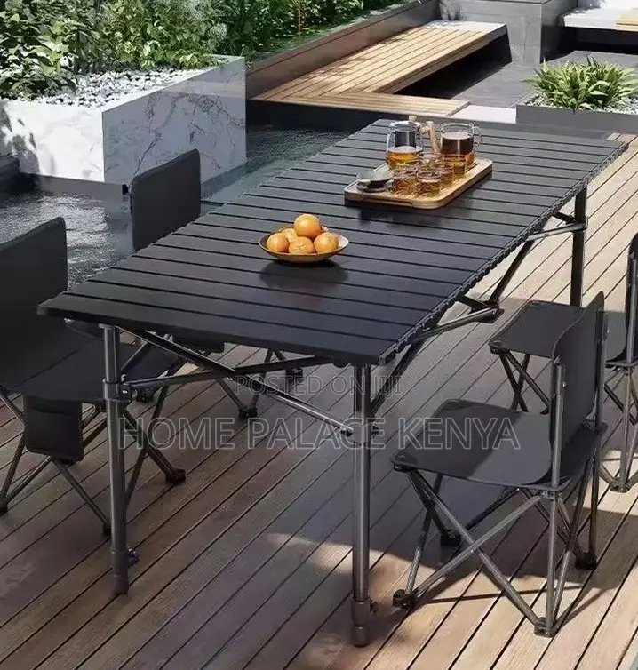 Outdoor Table: Metallic Easy to Carry Foldable Table