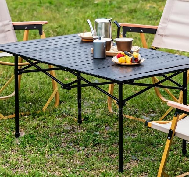 Outdoor Table: Metallic Easy to Carry Foldable Table - thumbnail 3