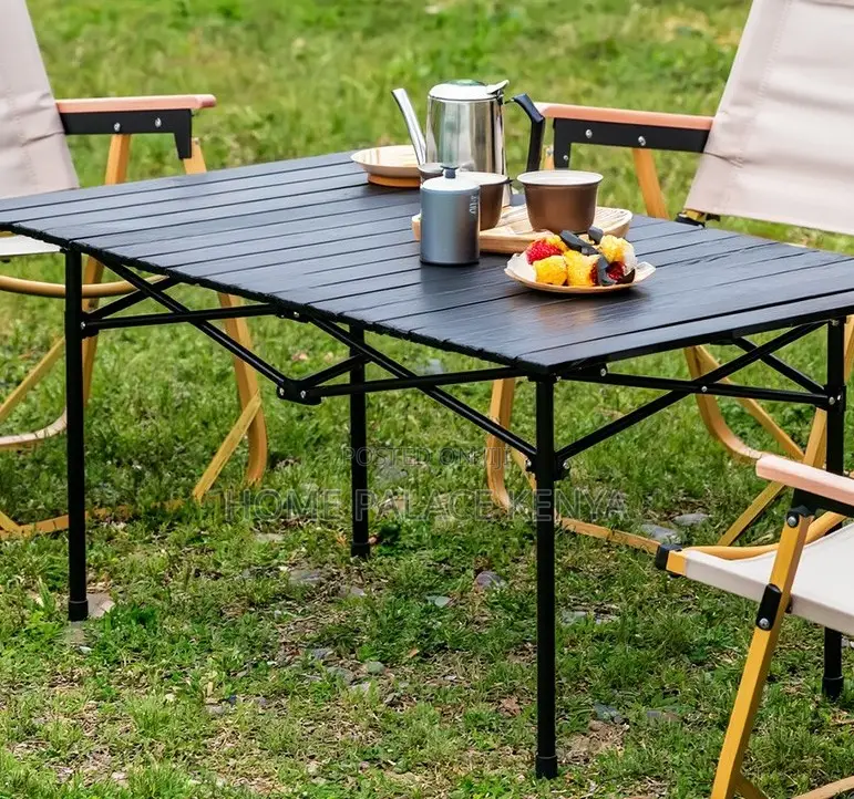 Outdoor Table: Metallic Easy to Carry Foldable Table