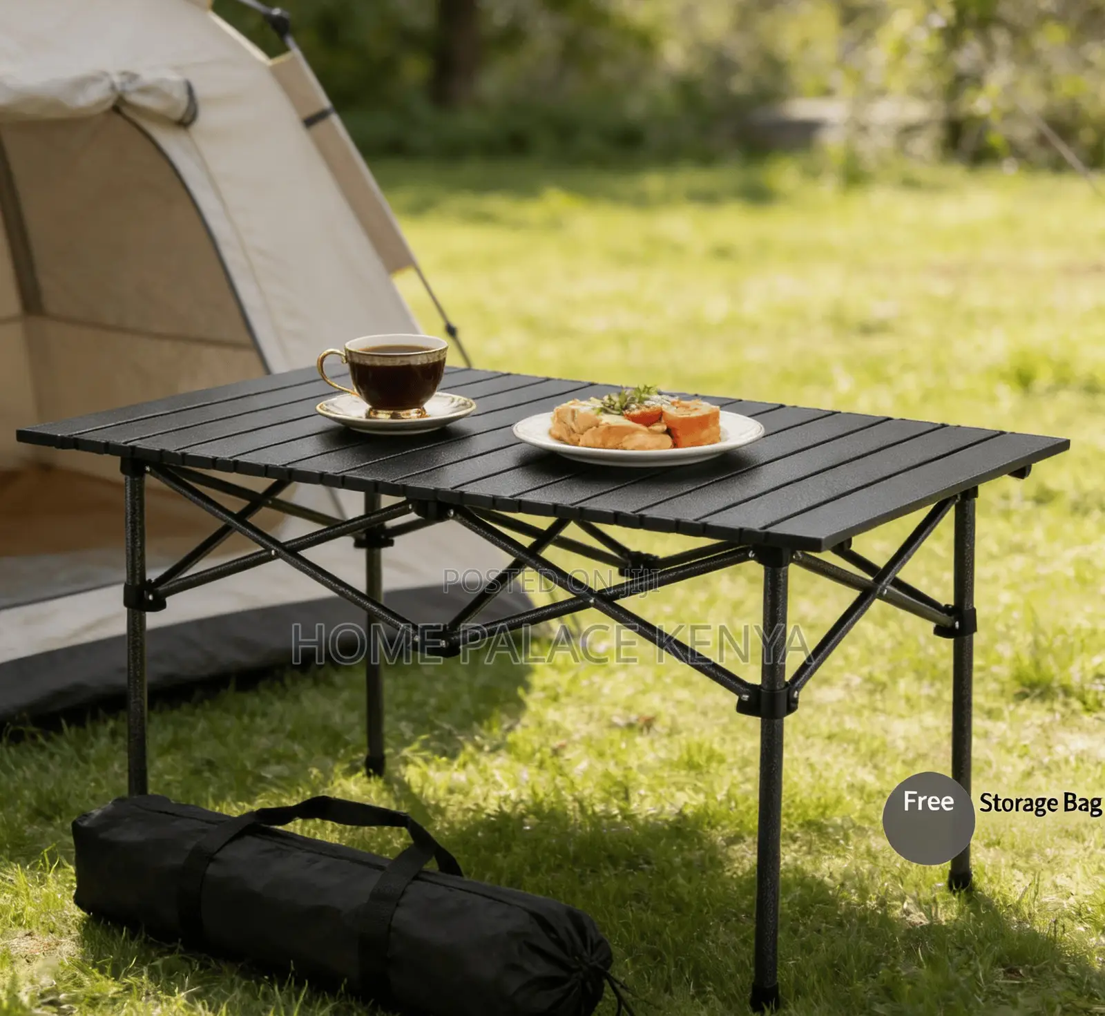 Outdoor Table: Metallic Easy to Carry Foldable Table