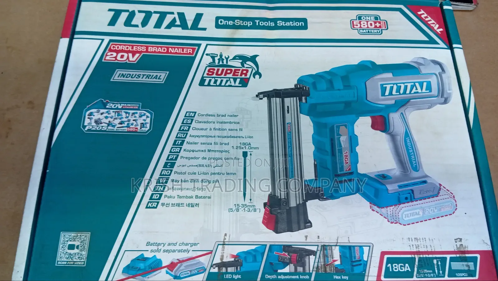 Total 20v Brad Nailer (Bare Tool – No Battery)