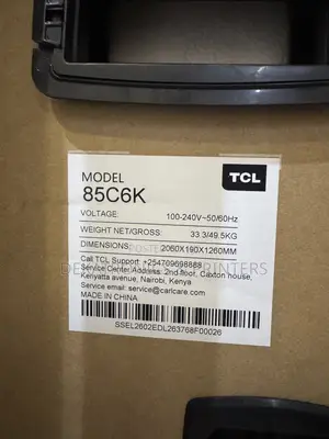 TCL C6k 85 Inch Premium Qd-Miniled Tv