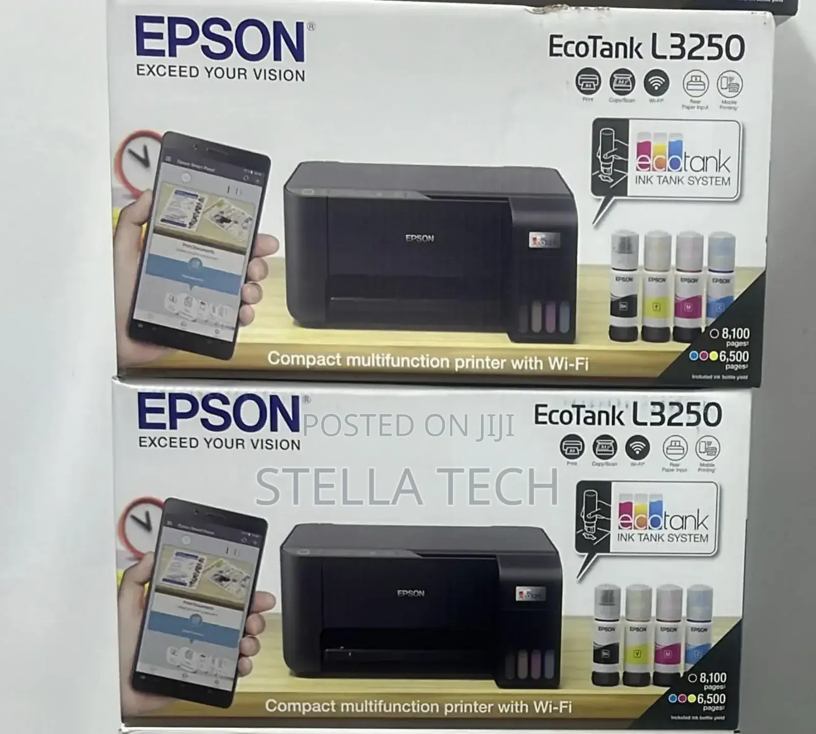 Epson Ecotank L3250 A4 Wifi Wireless All in One Ink Tank Printer