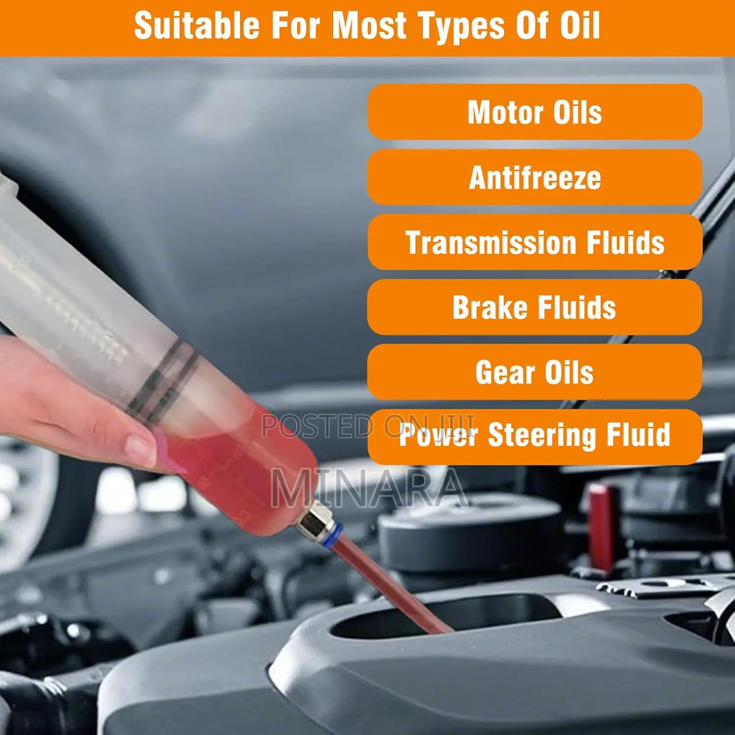 500cc, Automotive Fluid Extractor, Oil Suction Syringe