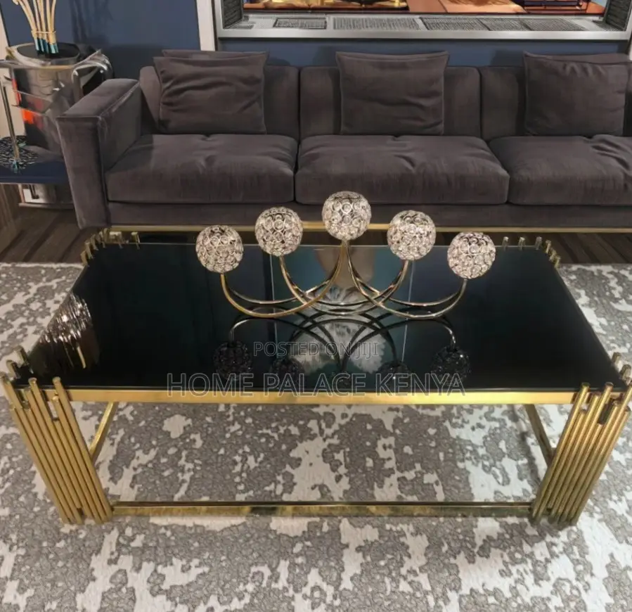 Coffee Table: Black Glass Top Table With Storage