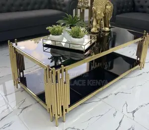 Coffee Table: Black Glass Top Table With Storage
