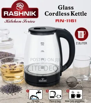 Rashnik 2litres Cordless Electric Glass Kettle