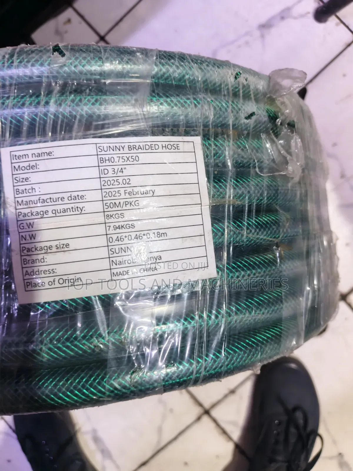 3⁄4 Inch 50 MTRS Flexible Green Braided Hose Pipe