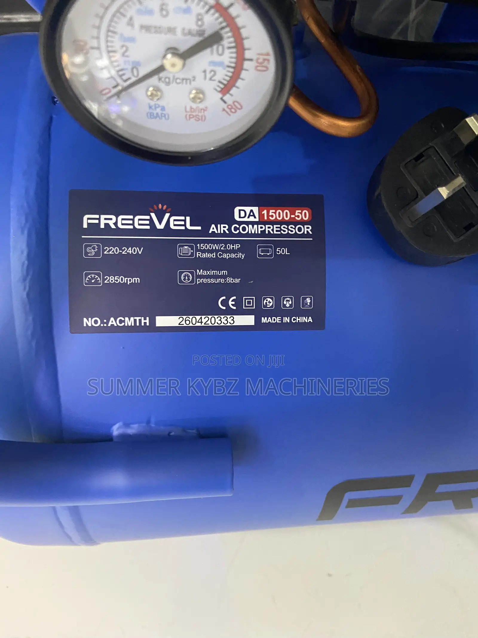 Freevel 50l Brand Air Compressor 2hp