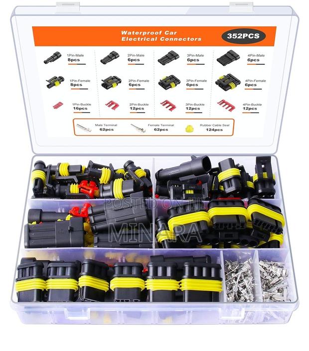 352 Pcs, Waterproof Automotive Wire Connectors Kit, 1 2 3 4 Pins