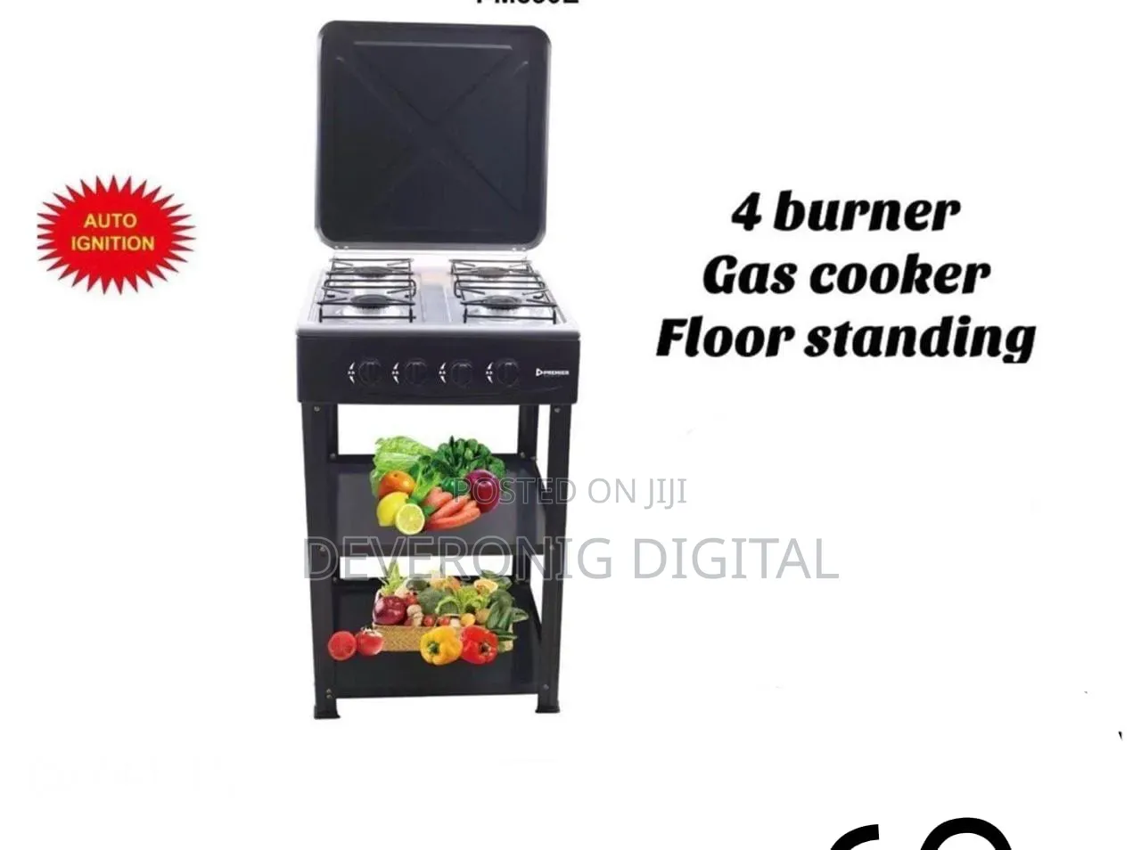 Premier Free Standing Cooker 4 Burner Gas Cooker