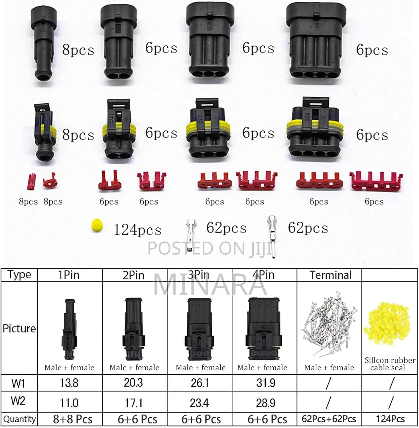 352 Pcs, Waterproof Automotive Wire Connectors Kit, 1 2 3 4 Pins